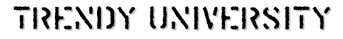 Trendy University font